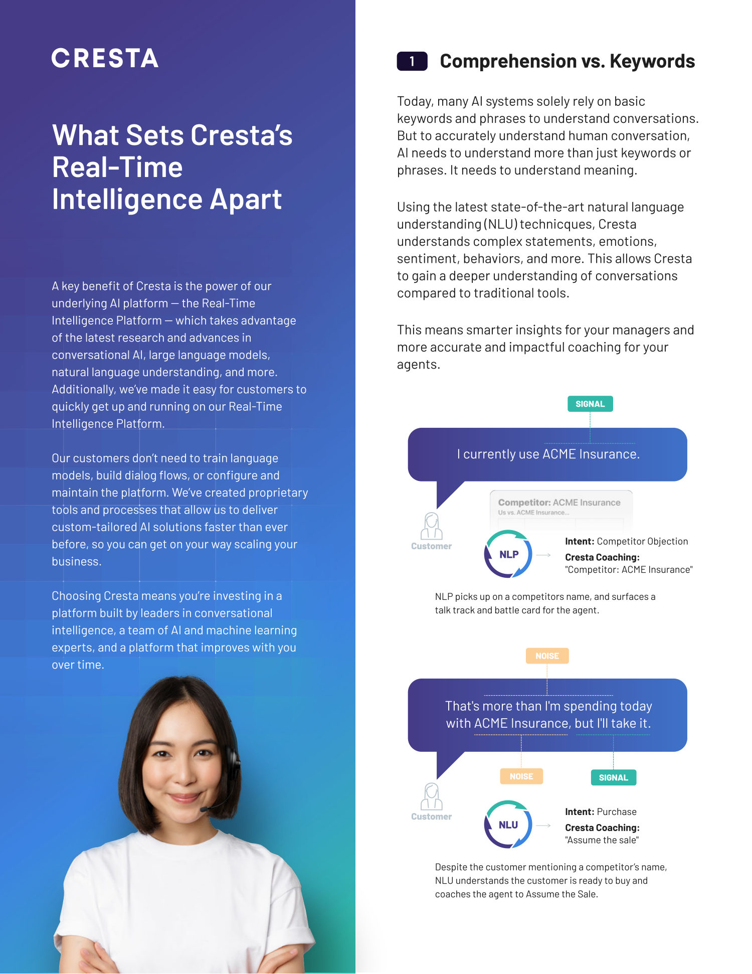 Cresta Intelligence One Pager — page 1