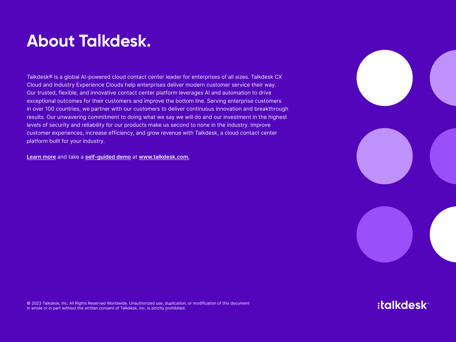 Talkdesk One Pager — page 27